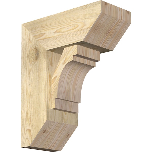 Ekena Millwork Merced Slat Rough Sawn Bracket w/ Offset Brace, Douglas Fir, 8"W x 18"D x 22"H BKT0806X18X22MRC06RDF - main